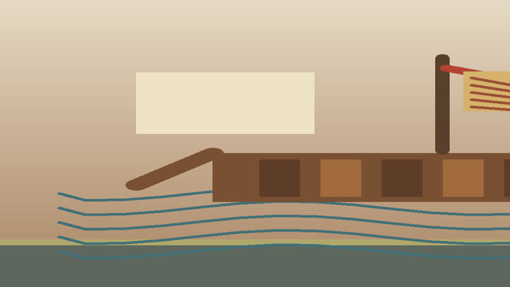 Close detail of watertight bulkhead compartments, caulked seams, wood grain, and shipwright marks