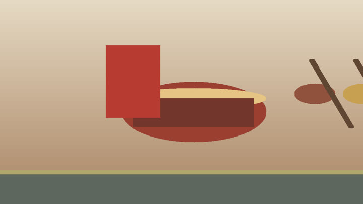 Close detail of drum skin, gong mallet, wind instrument holes, and traditional score marks