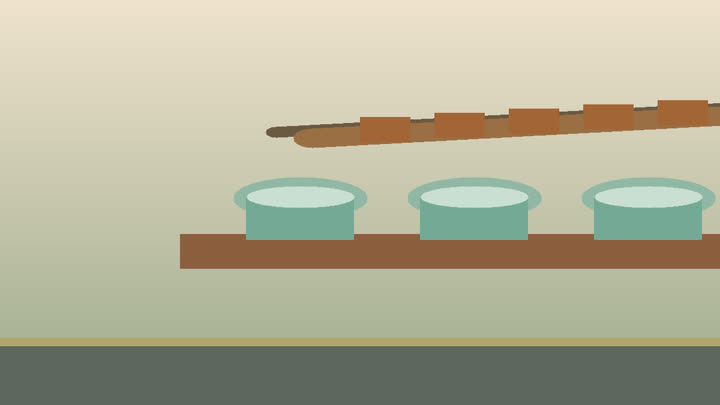 Longquan celadon bowls with blue-green glaze, clay tools, glaze jars, and a sloped dragon kiln