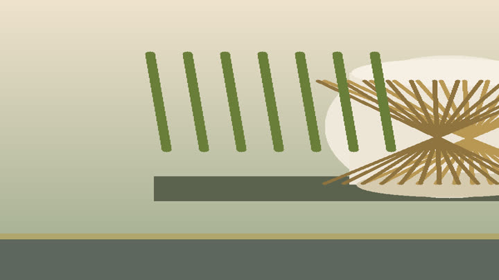 Porcelain-body bamboo weaving workshop with white porcelain vase, fine bamboo strips, weaving tools, pattern band, and Sichuan craft table