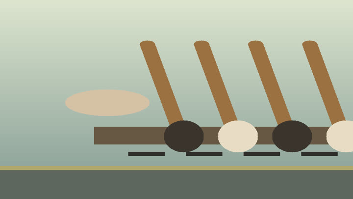 Xuan brush making process with hair sorting, brush head shaping, binding thread, bamboo handle fitting, and drying rack